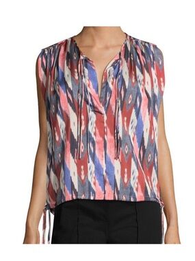 ISABEL MARANT ÉTOILE Hervey Ikat Print Top Blouse Size FR 36/ US 4